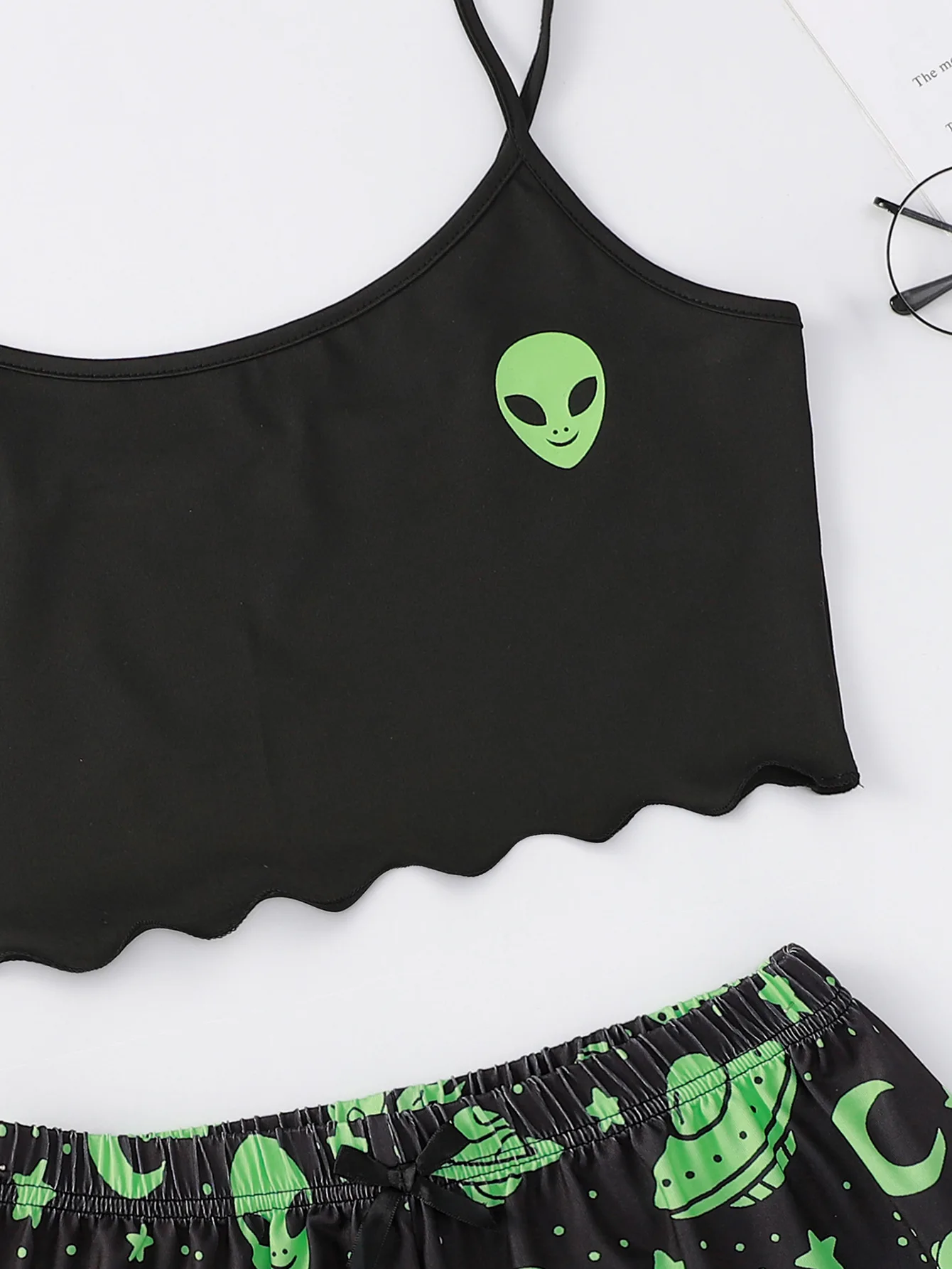 New Alien Print Camisole Top Shorts Loungewear Pajama Set Women's Pure Desire Pajamas Valentine's Day ChristmasEve BirthdayGifts 2