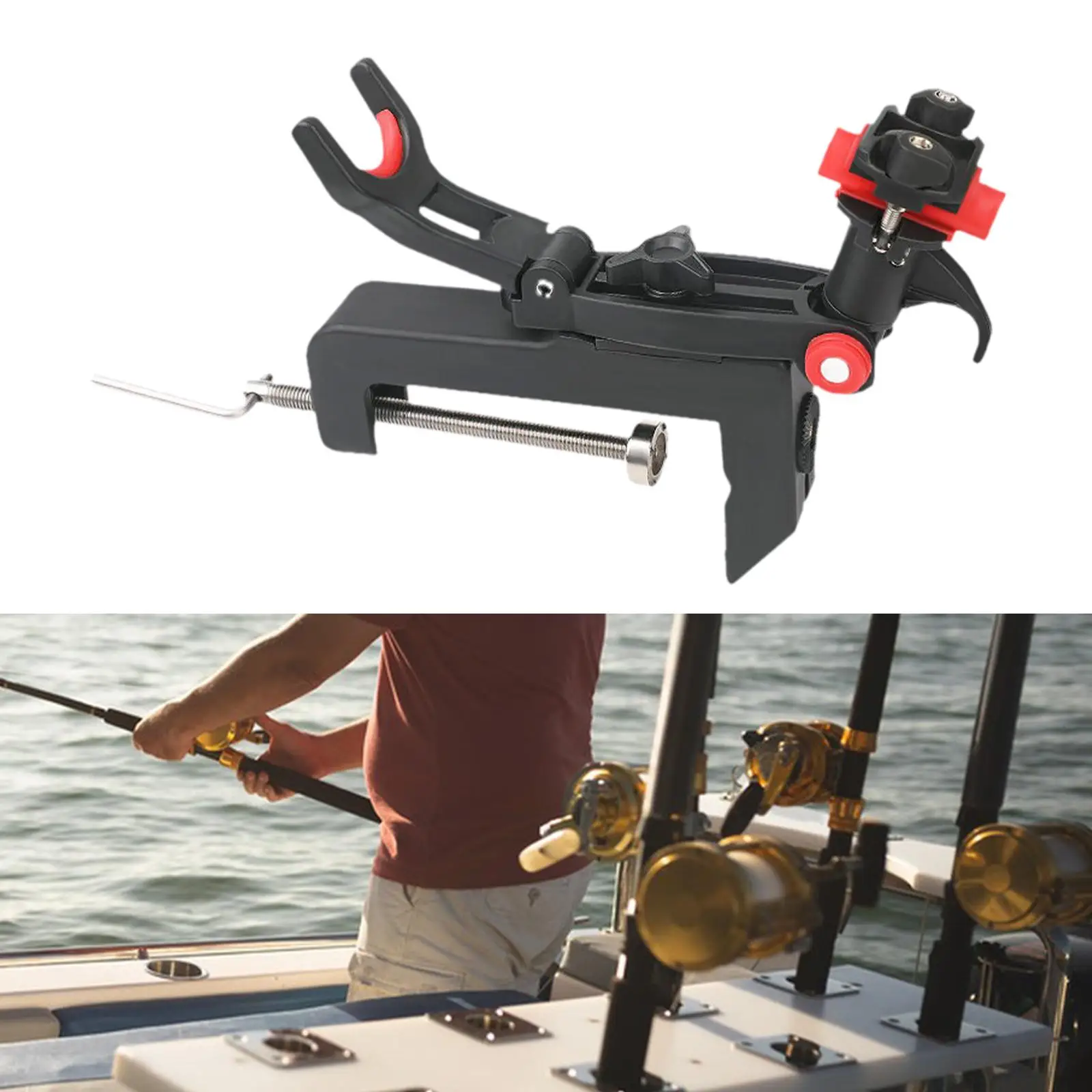 Boat Fishing Rod Holder Rack Fishing Gear with Clamp Fishing Gift Rotate 360 Degrees Pole Stand Rack Swivel Boat Fishing Boat Fishing Rod Holder Rack Fishing Gear with Clamp Fishing Gift Rotate 360 Degrees Pole Stand Rack Swivel Boat Fishing