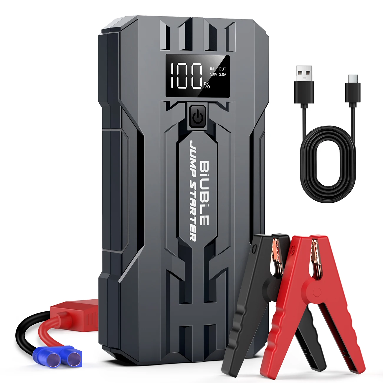 BIUBLE démarreur de saut de voiture 3000A Peak 25000mAh 12V Booster automatique chargeur de batterie boîte de cavalier avec affichage