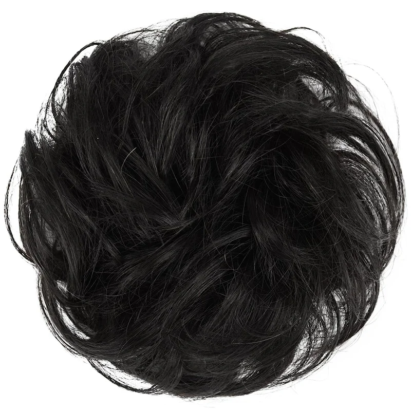 Human Hair Messy Round Knots 100% Human Hair Knots Extensions Curly Hairbands for Girls