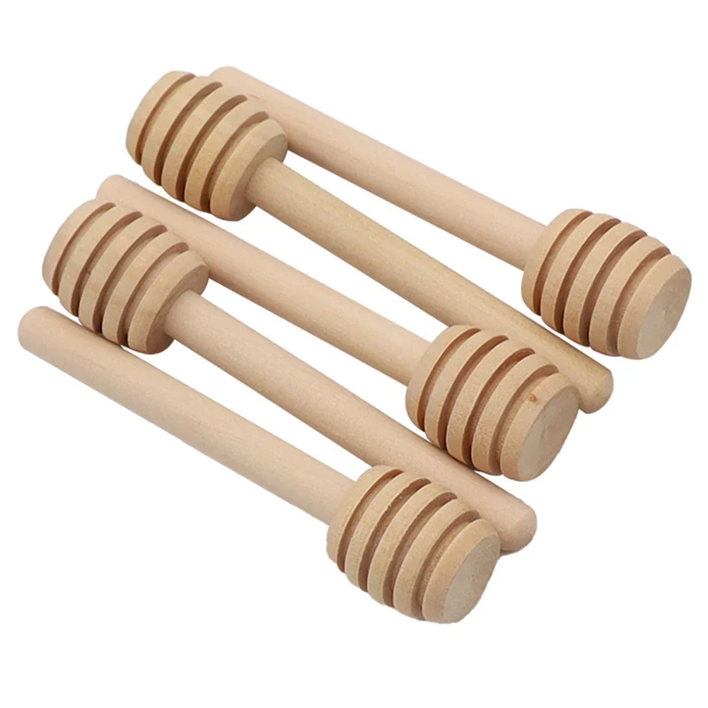 1-30pcs Mini Honey Stir Bar Mixing Handle Jar Spoon Practical Wood Dipper Honey Long Stick Supplies Honey Kitchen Tools