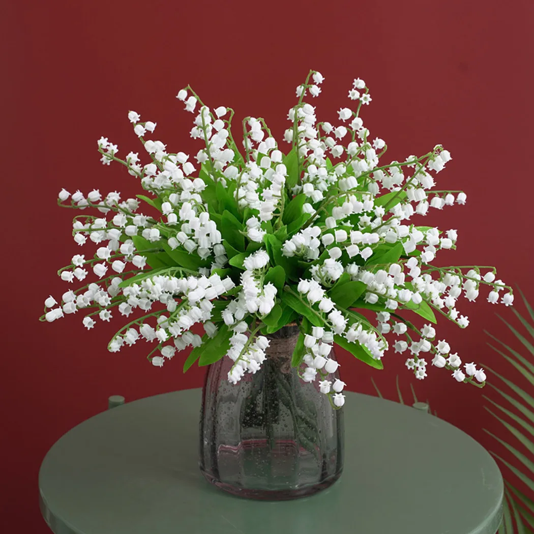 

10pcs Artificial Flower Simulation Lily Of The Valley Flowers Bridal Bouquet Photo Props Ornament Wedding Home Party Decoration