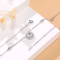 M-JAJA 1ct Halo Moissanite pendentif collier pour femmes S925 en argent Sterling diamant collier ras du cou pendentif de mariage chaîne bijoux 5