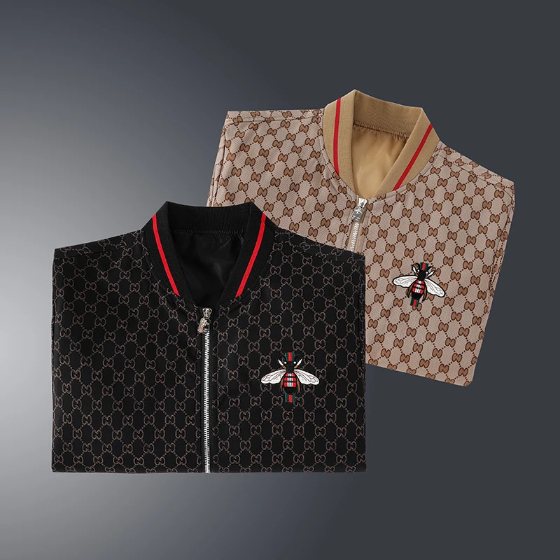 جاكيت رجالي برقبة بيسبول ، معطف بقصة ضيقة ، موضة ا...