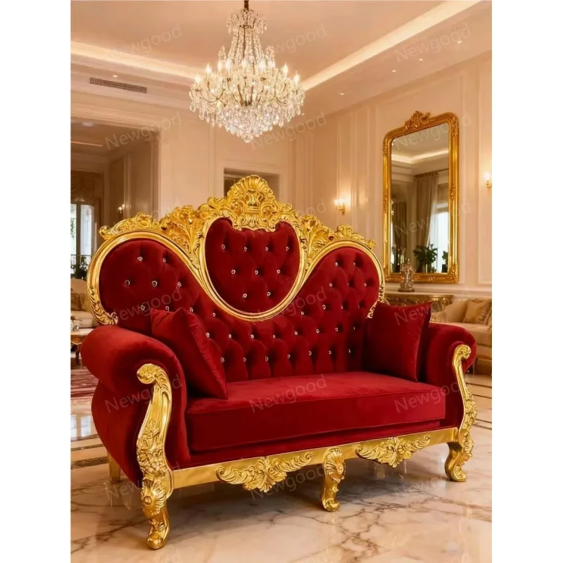 Divano Elegante Ispirato allo Stile Barocco, Lusso Europeo per il Salotto della Tua Villa - immagine 6