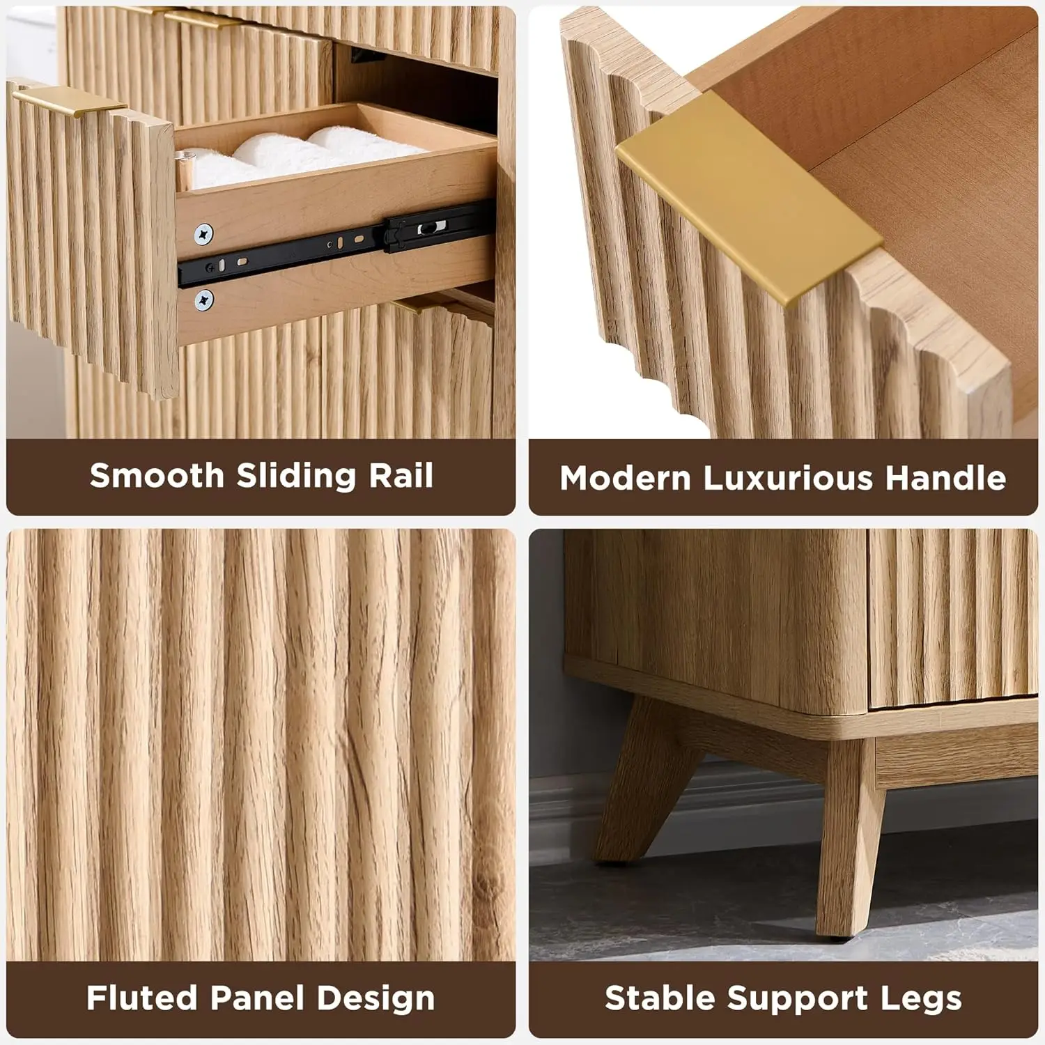 30" Fluted Vanity Cabinet 5