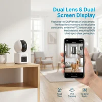 Caméra de surveillance WiFi ARCCTV 4MP à double objectif, HD, conversation bidirectionnelle, vision nocturne IR, caméra de sécurité sans fil 360° °   Suivi automatique 7