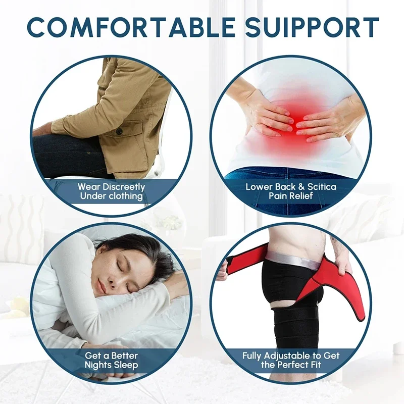 Manicotto di compressione della coscia del tutore dell'anca per l'artrite articolare della Sciatica cintura di supporto dell'inguine dell'inguine dell'involucro del dolore dell'anca muscolare - immagine 2