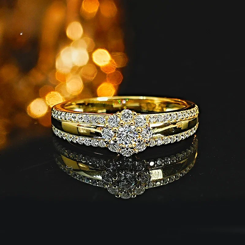 

Магазин светильник роскошный и простой цветок, серебро 925 пробы, стразы с высоким содержанием углерода, уникальный и универсальный дизайн