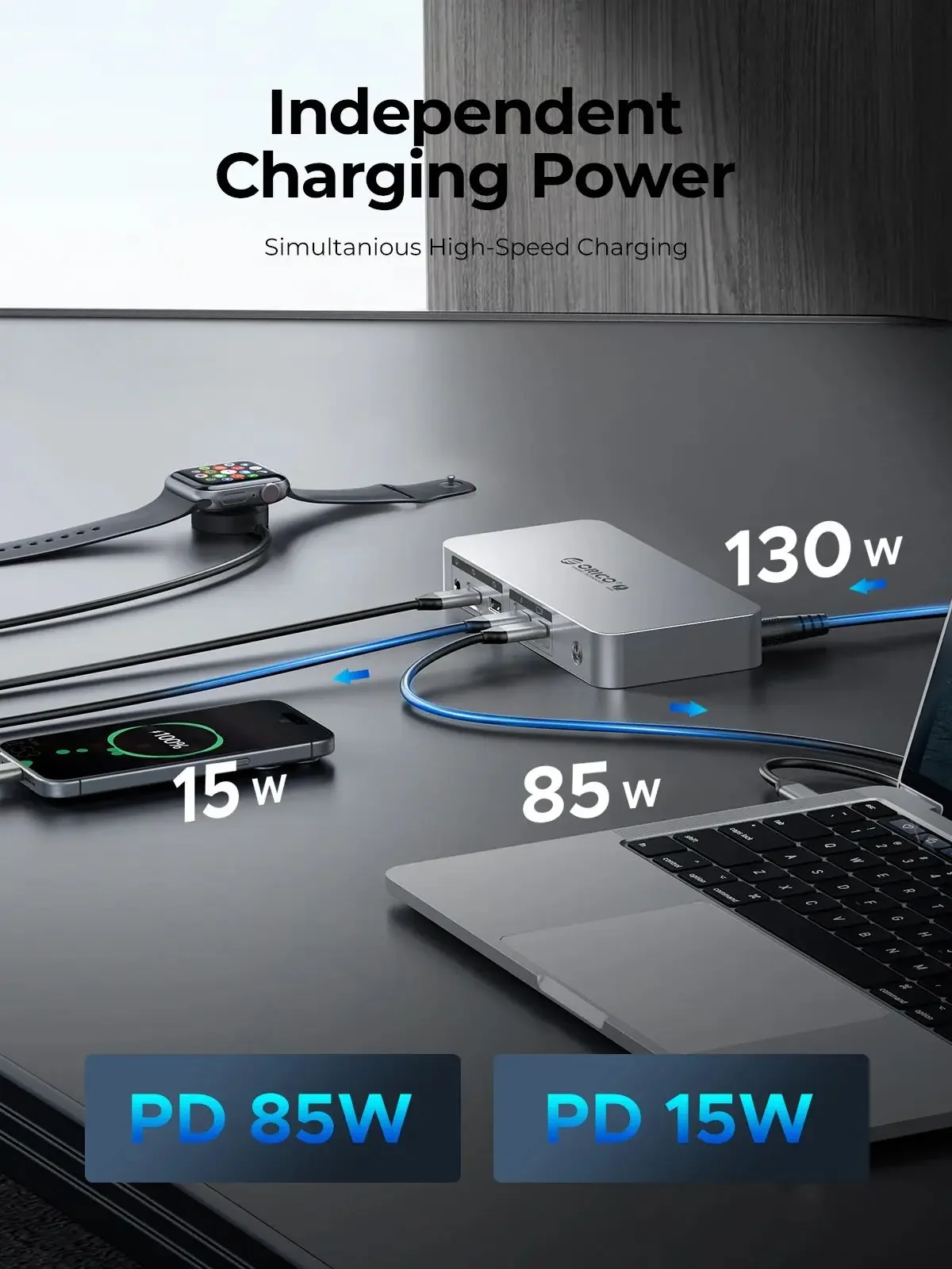 ORICO Thunderbolt 4 Docking Station Type C to HDMI-Compatible Adapter 8K@30Hz USB 3.2 Gen2 HUB Splitter for MacBook 3