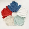 Baby Solid Color Romper Infant Boys Girls Baby Lapel Bodysuit Cotton Soft Jumpsuit 0-24 Months 4
