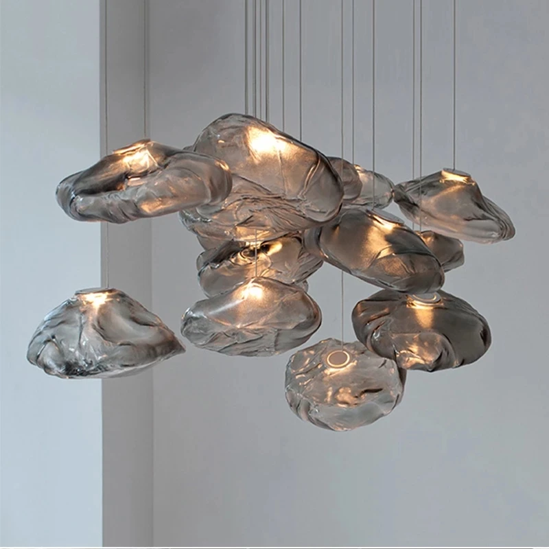 

Art Cloud Design Chandelier Nordic Glass Hanging Light Indoor High-Quality Droplight Parlor Bedroom Dining Cafe Bar Pendant Lamp