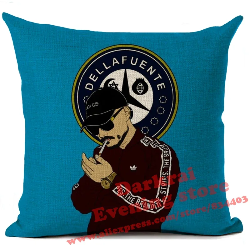 Dellafuente Pillow Case Spain Rapper Dellafuente fc Cushion Cover Decorative Pillows For Sofa Home Decor Pillowcase