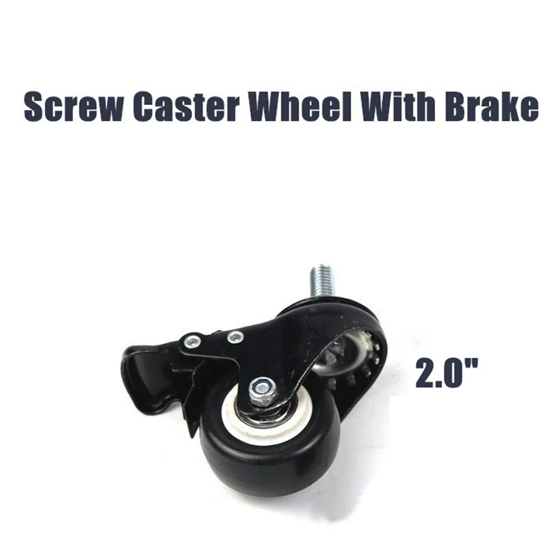 3PCS Directional Foot Wheel Versatile Braking Foot Wheel Innovative Top Choice Handcart Black With Brake