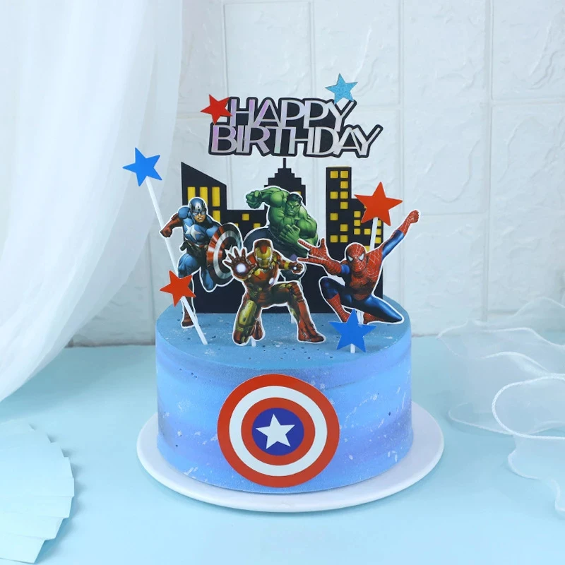 Topper Torta Supereroi Avengers - 6 Personaggi In PVC, Decorazioni Compleanno Bambini - Foto 13