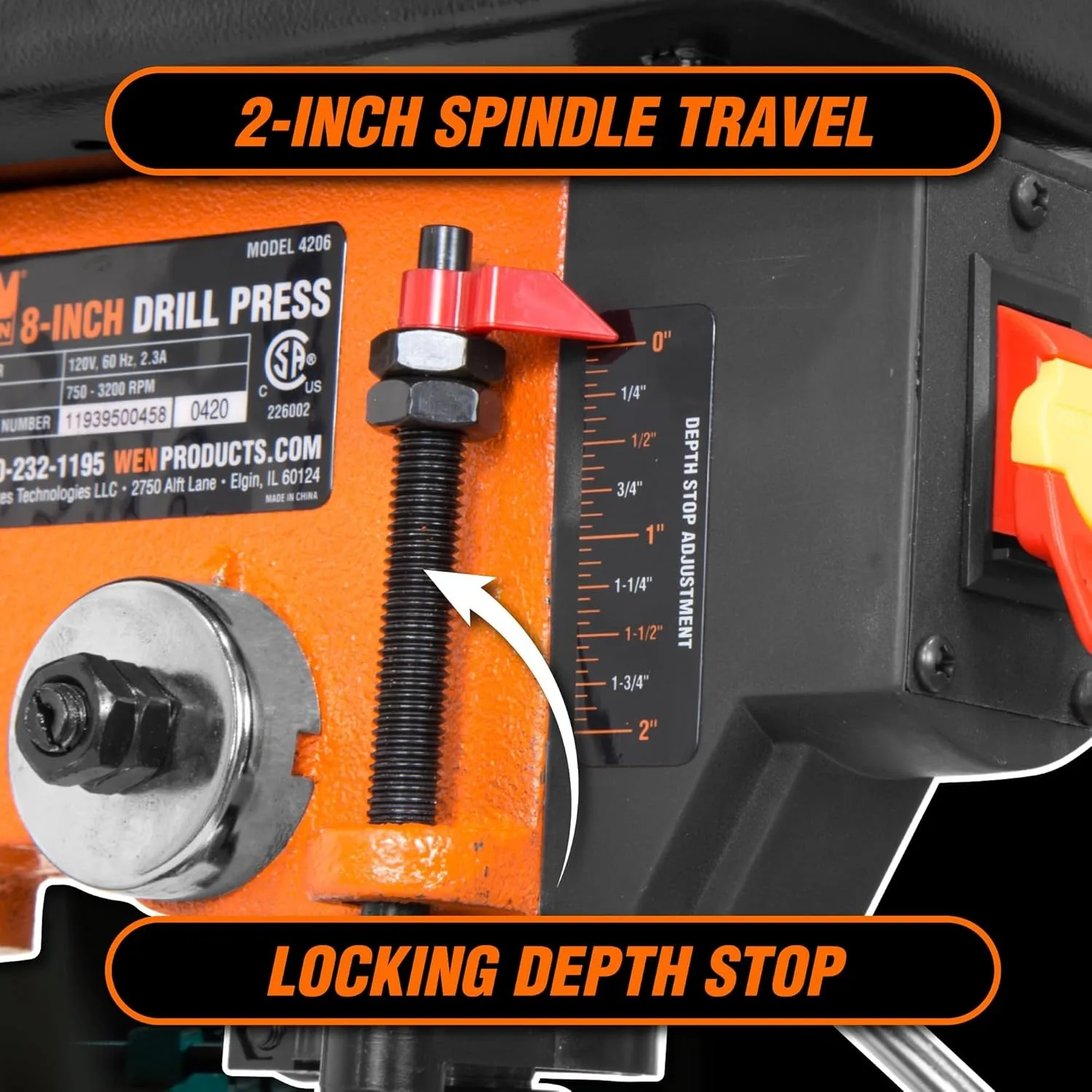 2.3-Amp 8-Inch 5-Speed Cast Iron Benchtop Drill Press (4206T) woodworking drill accessories