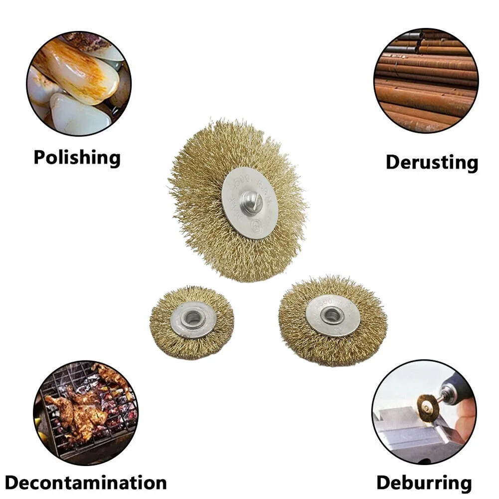 Wire Wheel Brush Flat Crimped Stainless Steel 38mm 50mm 65mm 75mm For Angle Grinder Shank Wire Wheel For Drill Attachment stainless steel wire brush wire brush wire cleaning brush electric wire brush drill brush power scrubber drill brush electric drill brush