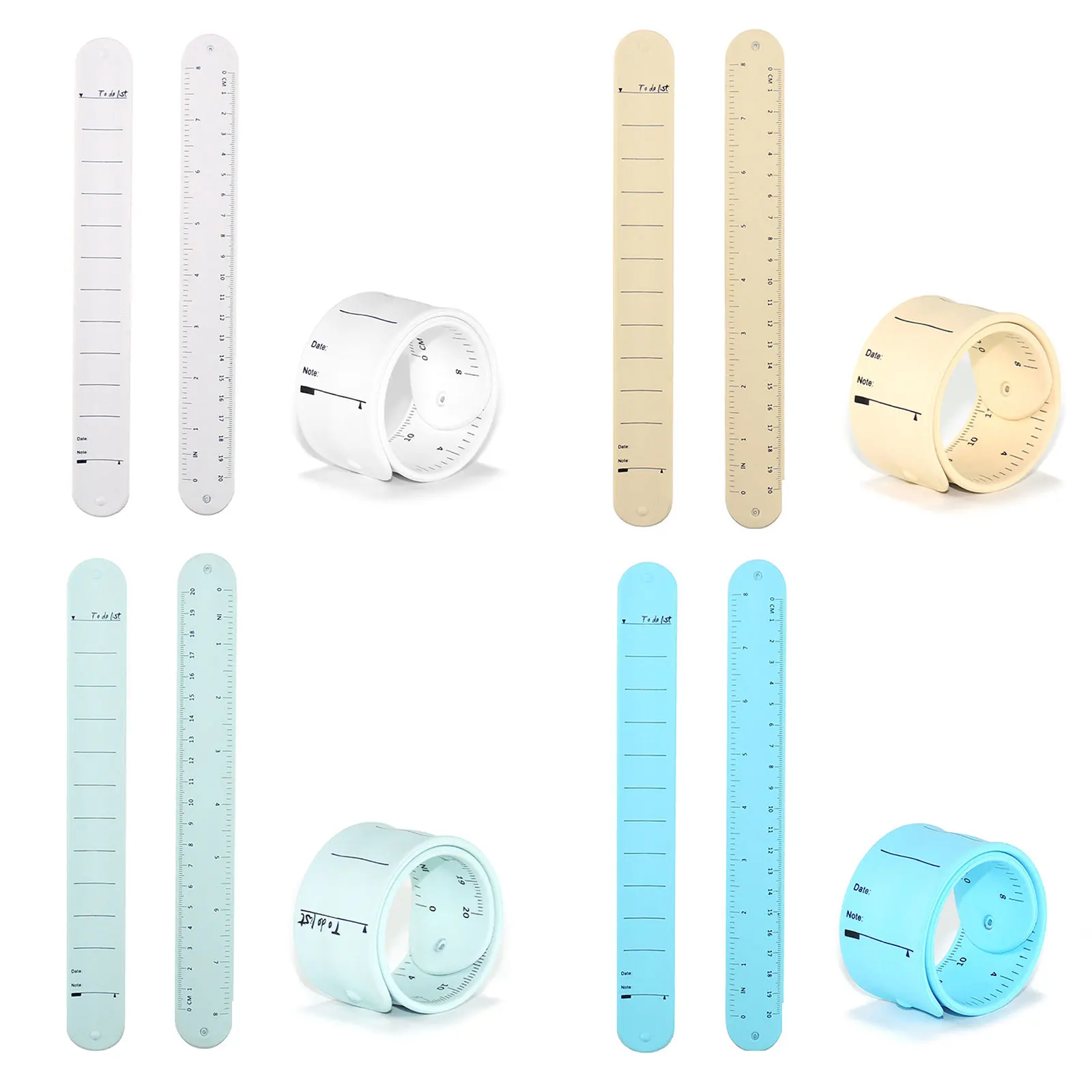 Silicone Memo Wristband Wearable Writeable Student Note Wrist Band Reusable Waterproof Erasable with Scale for Forgetful Elderly