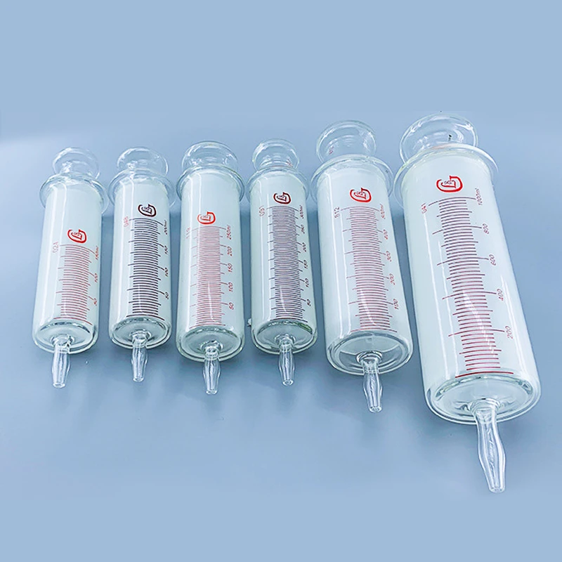 Large Glass Syringes 500ml with Glass Caliber Ruhr Locks Caliber Glass