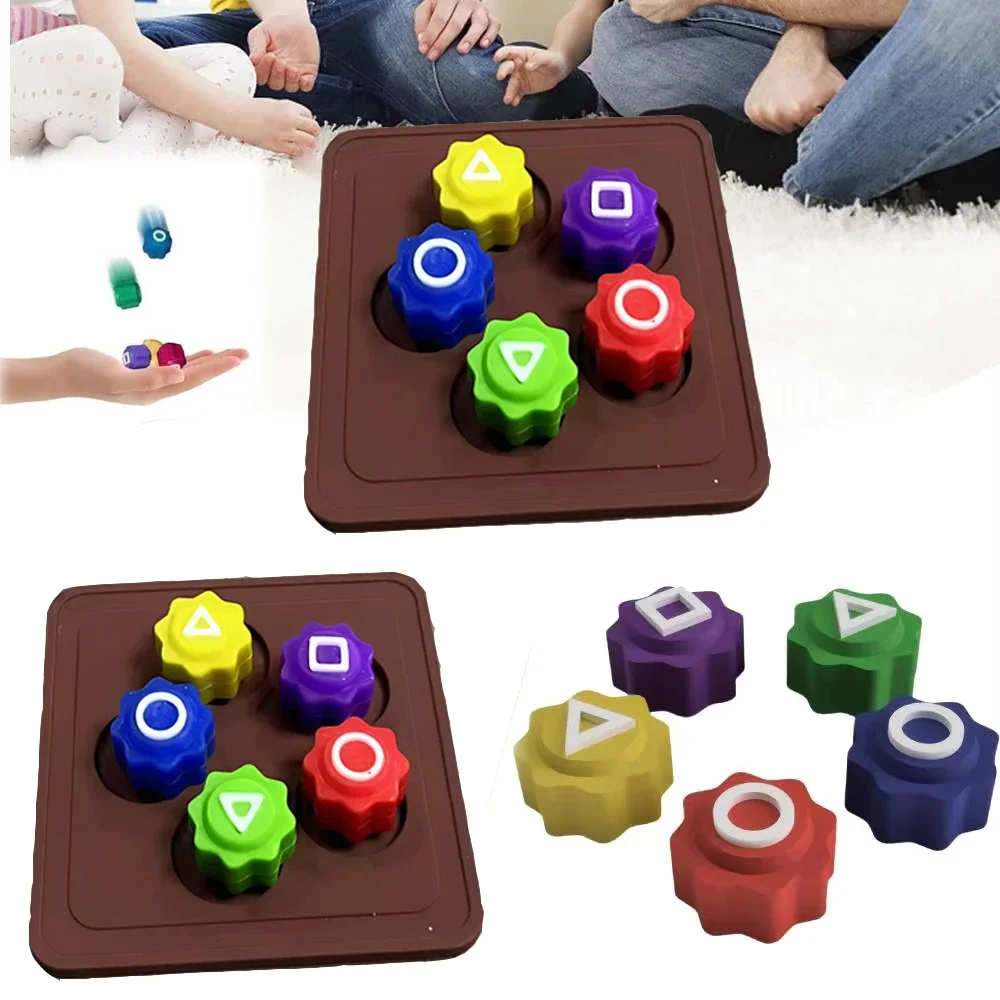 Gioco Coreano Gonggi (Jack Stones) - Set Di 5 Pietre Colorate Con Base, Gioco Tradizionale Per Bambini E Adulti