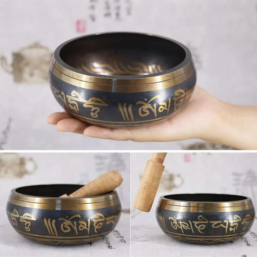 Metal Handmade Buddha Sound Bowl Tibetan Bronze Chime Bell Yoga Meditation Bowl Brass Chime Music Therapy Tibetan Singing Bowl