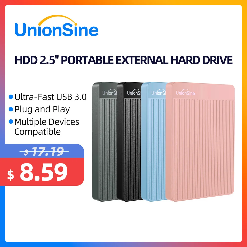 Unionsine-disco Rígido Externo Portátil Hdd 2.5 120gb 160gb 250gb Usb 3.0 Armazenamento Compatível para pc Mac Desktopmacbook