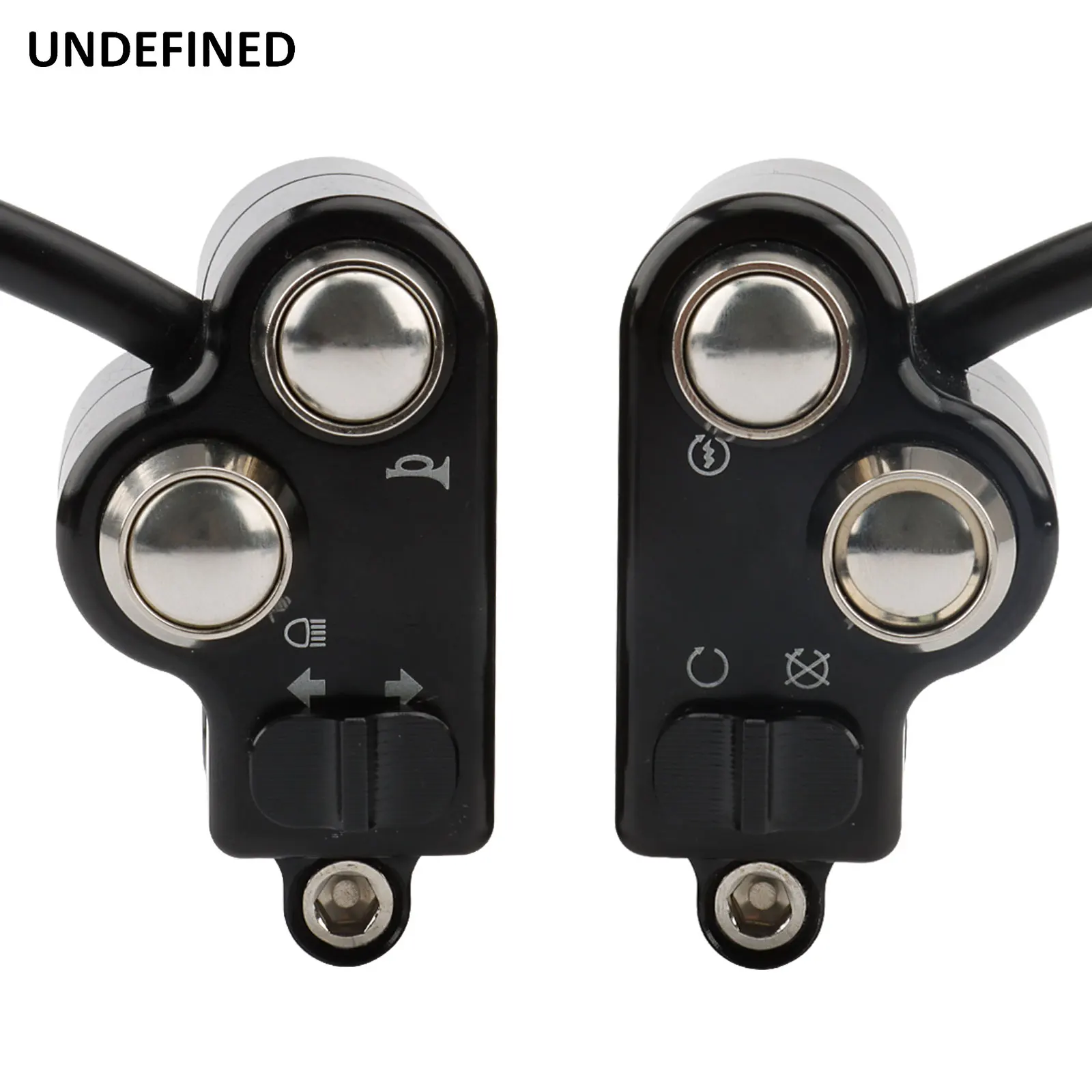 Moto 1 "25Mm Interruttore Manubrio Controlli Alloggiamento Cnc Nero Per Harley Dyna V-Rod Sportster Softail Touring Senza Imbracatura