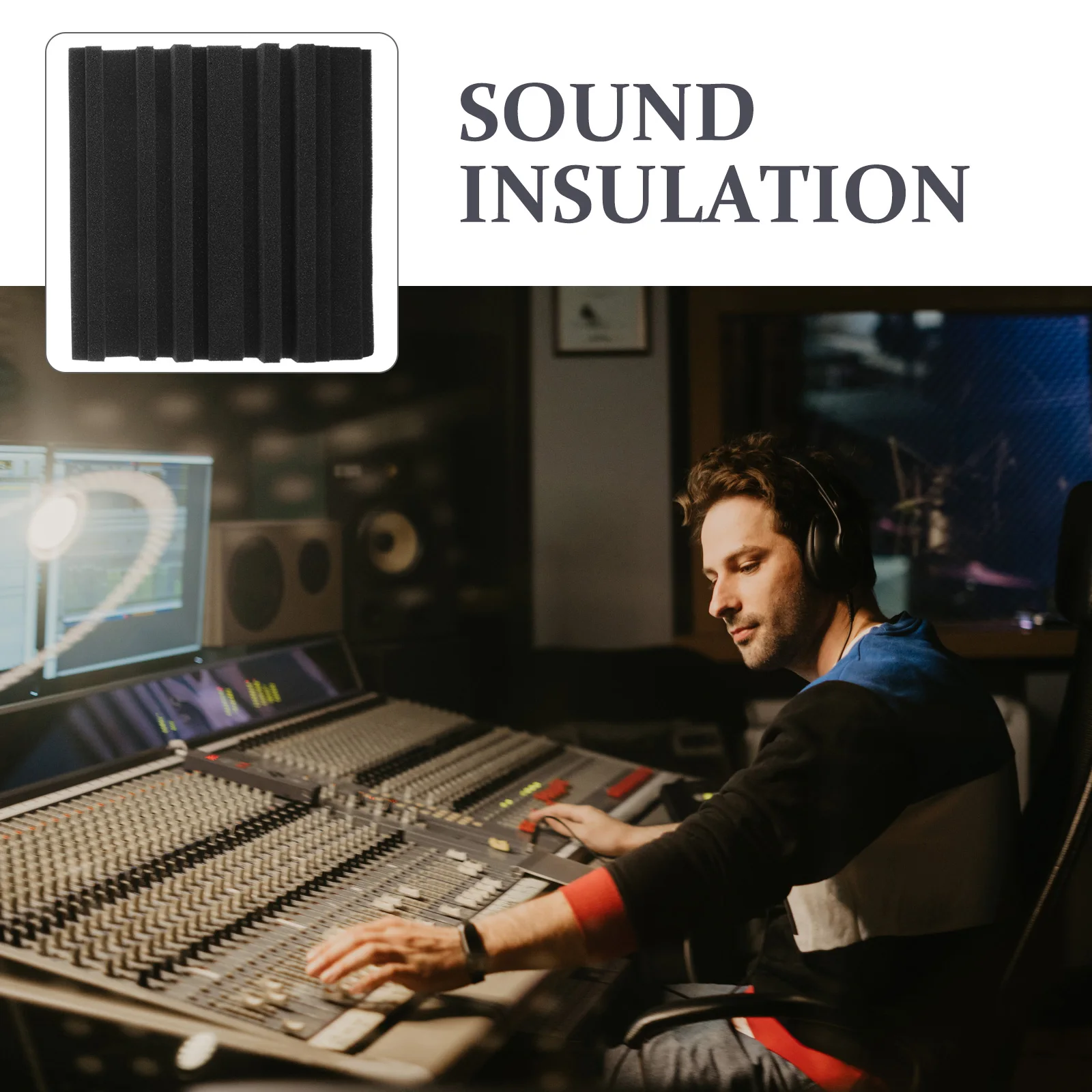 【100%-original】 6 Pcs Sound Absorbing Cotton 30x30x2 5cm Black High Density Retardant for Studio KTV Foam Panels Soundproofing Acoustic