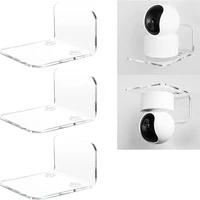 3PCS Surveillance Camera Shelf Acrylic Adhensive Wall Mount Stand Storage Rack for Small Items in Living Room Bathroom Bedroom 1