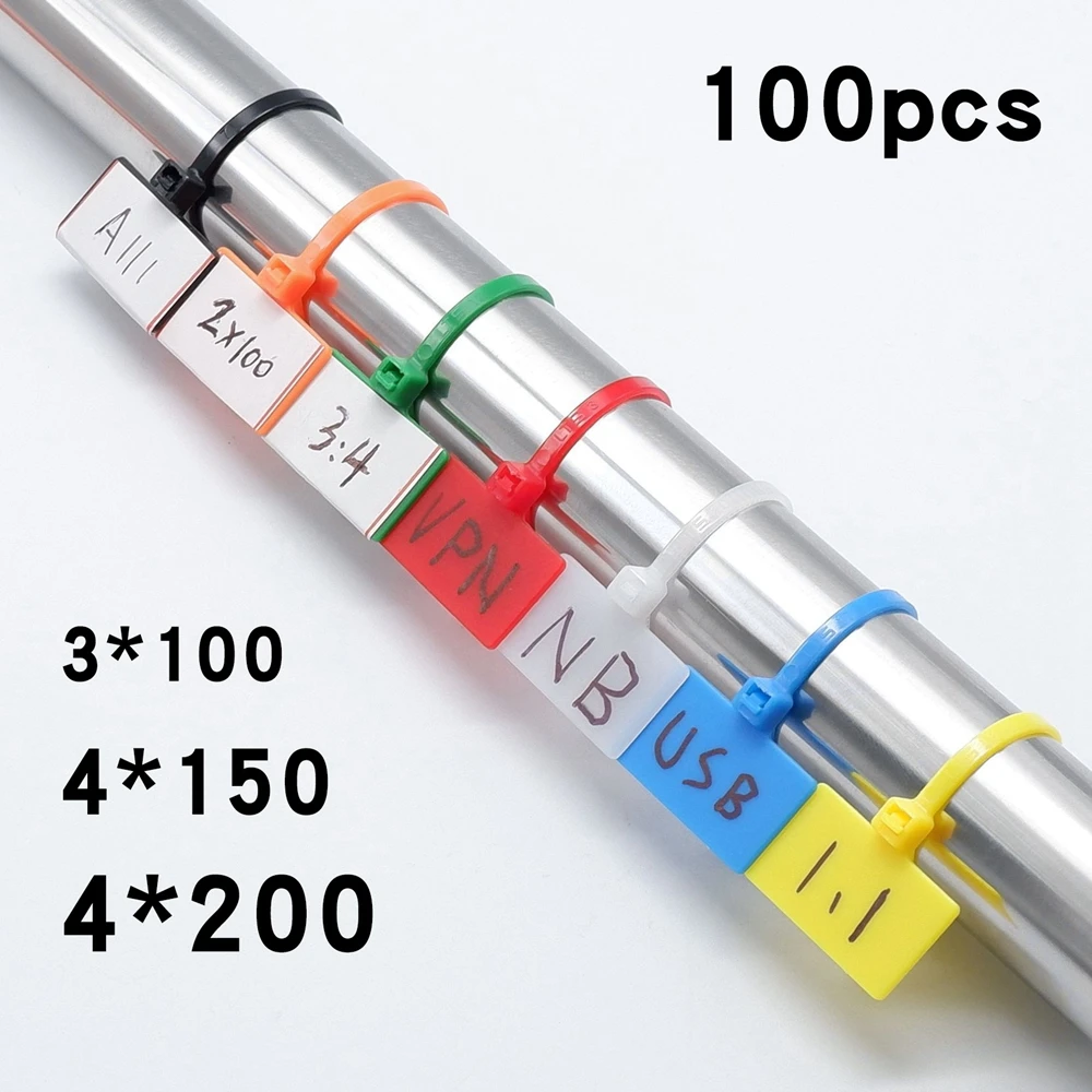 100pcsLabelcabletiesMarkertieClassificationarrangeredyellow