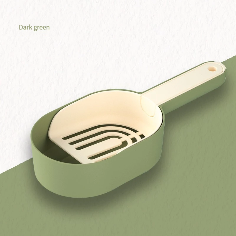 Cat Litter Scoop Set, Cat Litter Sieve Scoop with Storage Base, Thick Hanging Cat Litter Scoop, Pet Cleaning Supplies