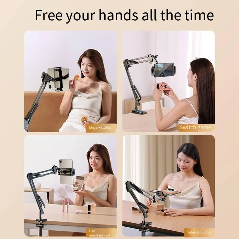 New Flexible Arm Phone Grip Holder 360 Adjustable Mobile Phone Stand for All Phone Lazy Phone Bracket for Filming Live Streaming