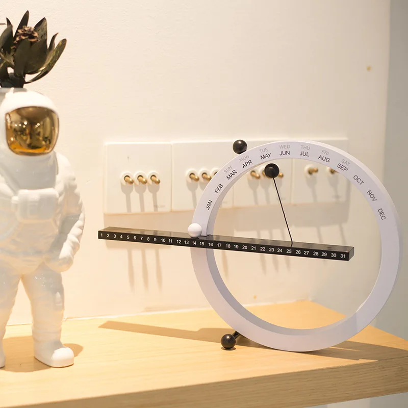 Creative Ball Clock Perpetual Wall Calendar Novelty Home Decor