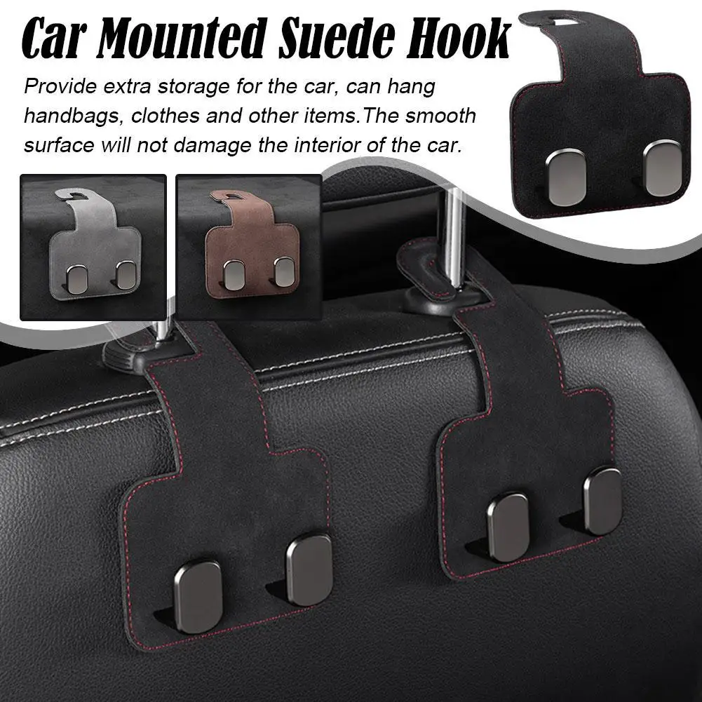 

Car Seat Back Hidden Metal Hooks Flip Fur Invisible Inside Car Rear Bag Small Object Storage Double Hooks Interior Accessories