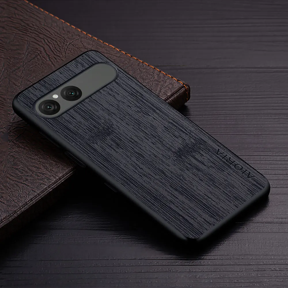 Luxury Bamboo Wood Pattern Leather Phone Cover Case