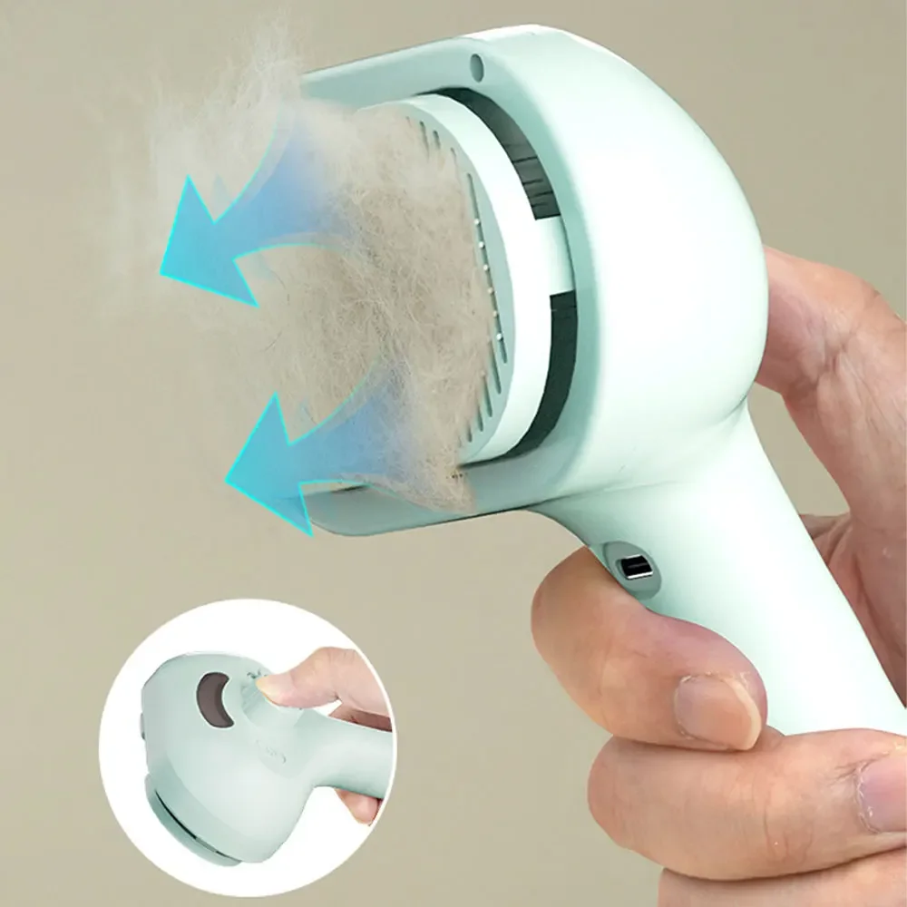 Spray Cat Brush for Shedding Hair Steamy Water Brush for Cats and Dogs Pet Hair Removal Comb with Water Tank and Release Button 4