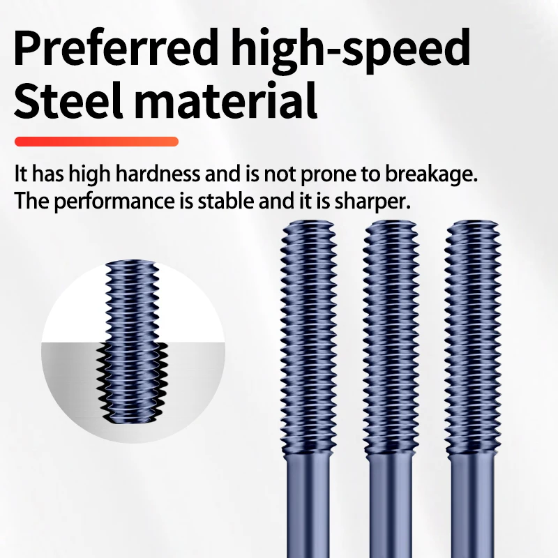 HSSE-M42 JIS Standard Long Shank 100L Roll Forming Tap UNC 2-56 4-40 6-32 1/4 UNF 0-80 10-32 Machine