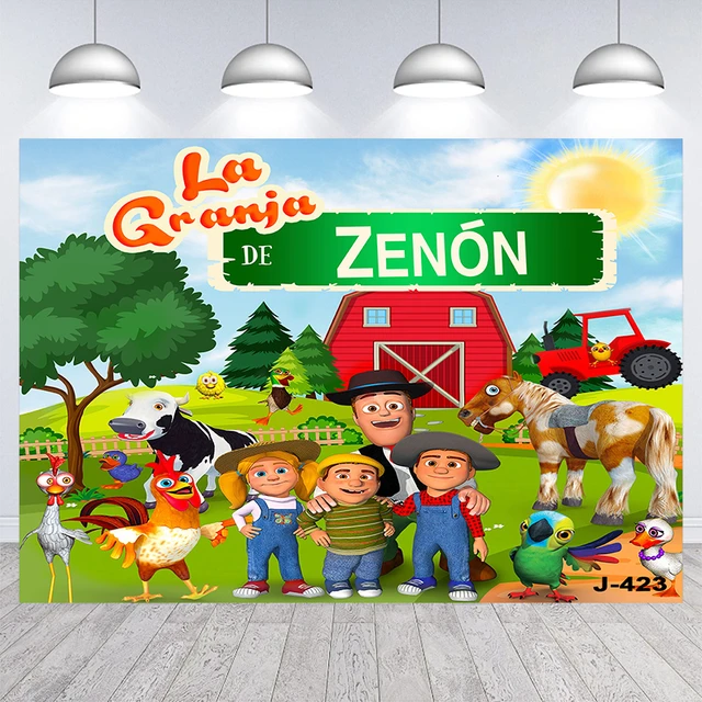 Fondo fotográfico De La Granja De Zenon para niños, decoración De pancarta  De fondo De animales, Granja, Baby Shower, fiesta De feliz cumpleaños -  AliExpress