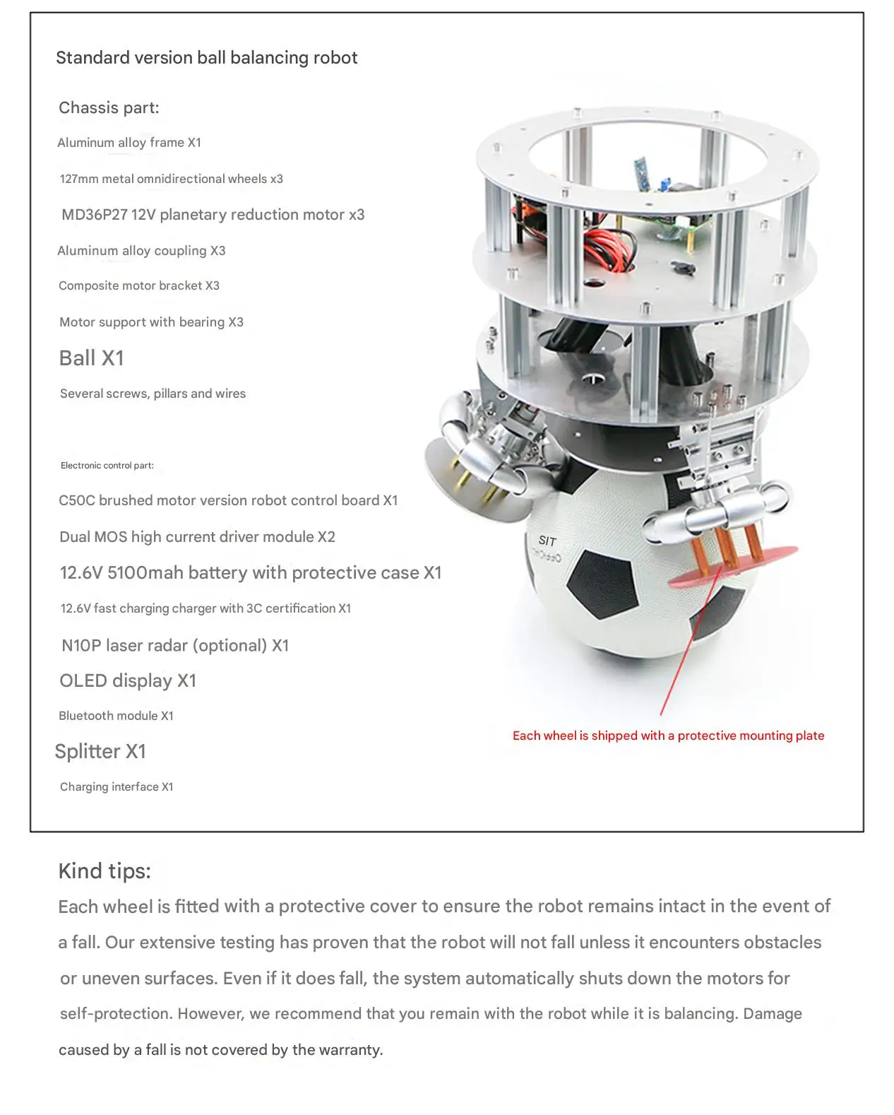 WHEELTEC ball balancing robot, supports remote control walking, supports PIDLOR