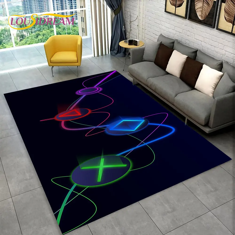 Cartoon Gamer Game Gamepad Area Rug,Carpet Rug for Living Room Kids Bedroom Sofa Kitchen Doormat Decor,Child Non-slip Floor Mat