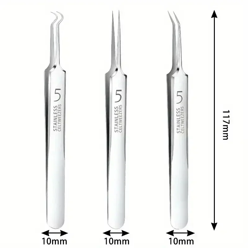 Cell Pimples Blackhead Stainless Steel Clip Tweezers Beauty Salon Special Scraping Closing Artifact Acne Needle Tool 3/4/6pcs acne extractor tweezers