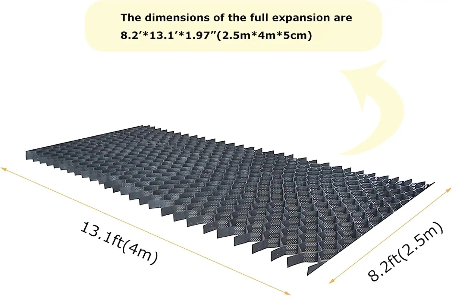 HDPE Honeycomb Geocell Permeable Pavers 2" Thick Ground Paver Geocell Grid Paver 8.2&prime;*13.1&prime; Gravel Grid Home Garden