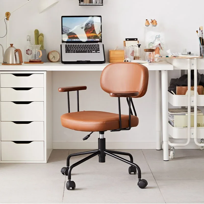 Modern Mobile Office Chairs Ergonomic Playseat Study Luxury Accent Comfy Leather Chairs Makeup Silla Oficina Office Furniture