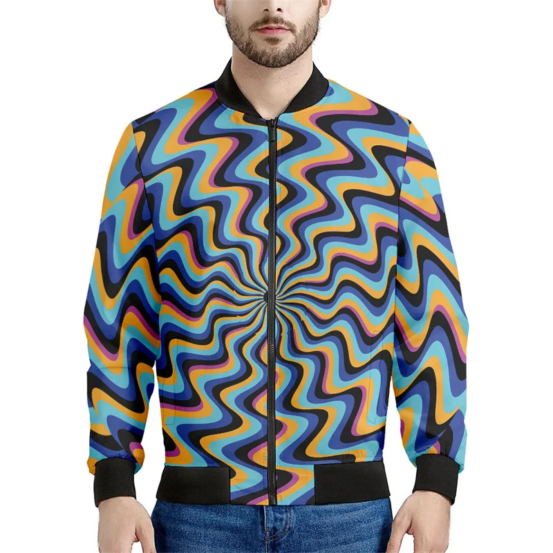 thumbnail image 1 of Chaqueta con cremallera psicodélica abstracta para hombre, sudadera de gran tamaño con estampado 3D, chaquetas bomber de manga larga para primavera y otoño para mujer, 1 of 5