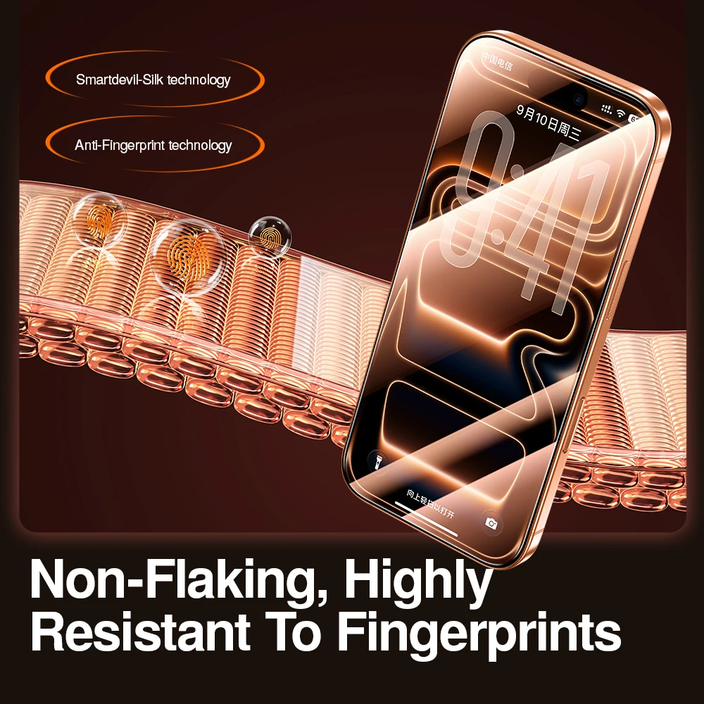 SmartDevil 2/3 pcs Screen Protector HD for iPhone 17 Pro Max 17 Air 16 Anti-fingerprint Tempered Glass Film for iPhone 16 Pro 15 - 4