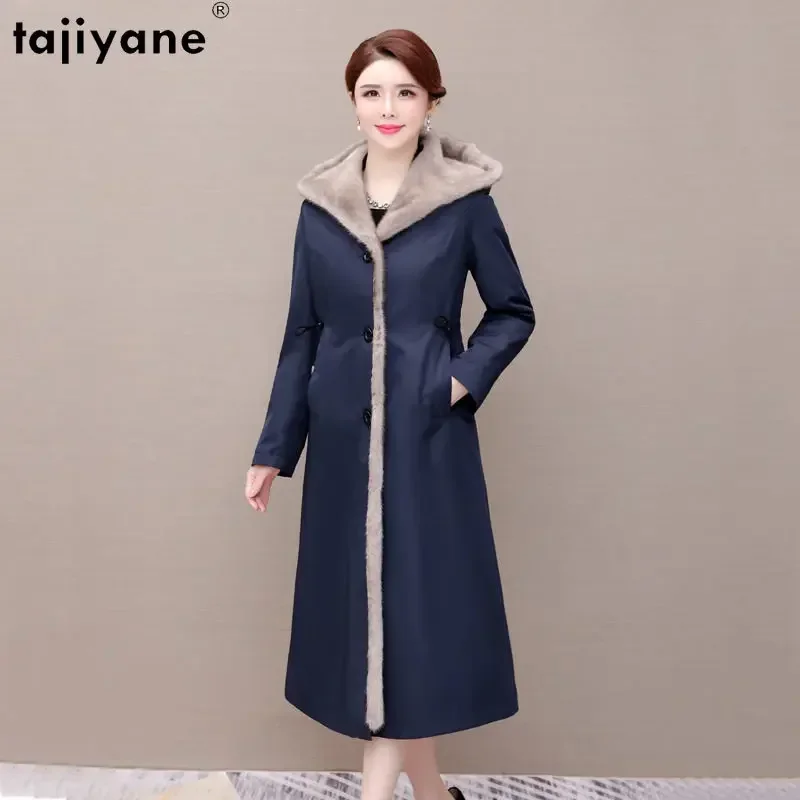 

Tajiyane Real Fur Parka Women Clothes Winter Jackets for Women 2023 Detachable Mink Fur Liner Hooded Long Coat Cold-proof -40°C