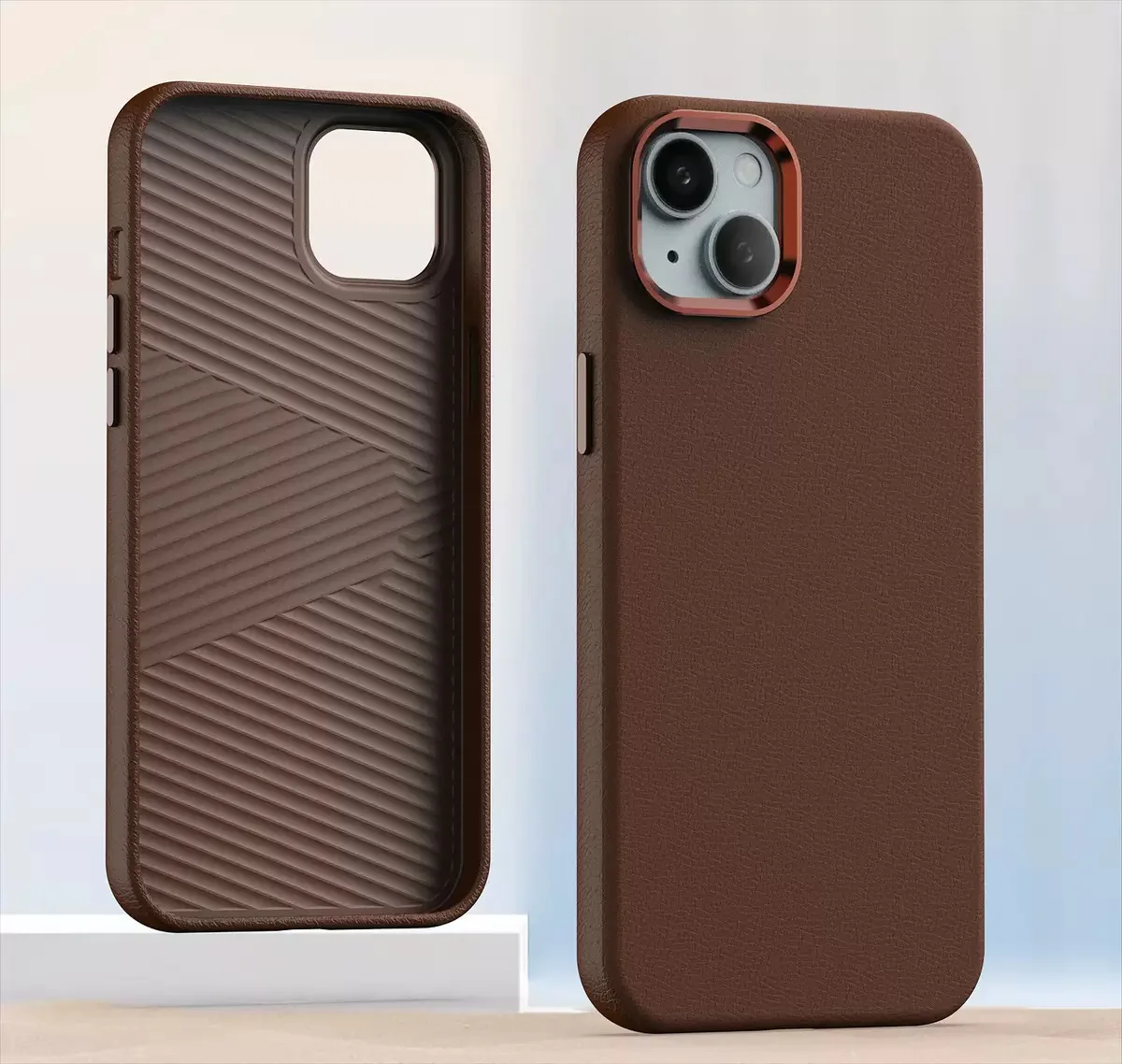 Funda Magnética de Lujo con Textura de Cuero PU y Marco de Aleación para iPhone 16 15 Pro Max 14+ 13 12, Compatible con Carga Inalámbrica Magsafe