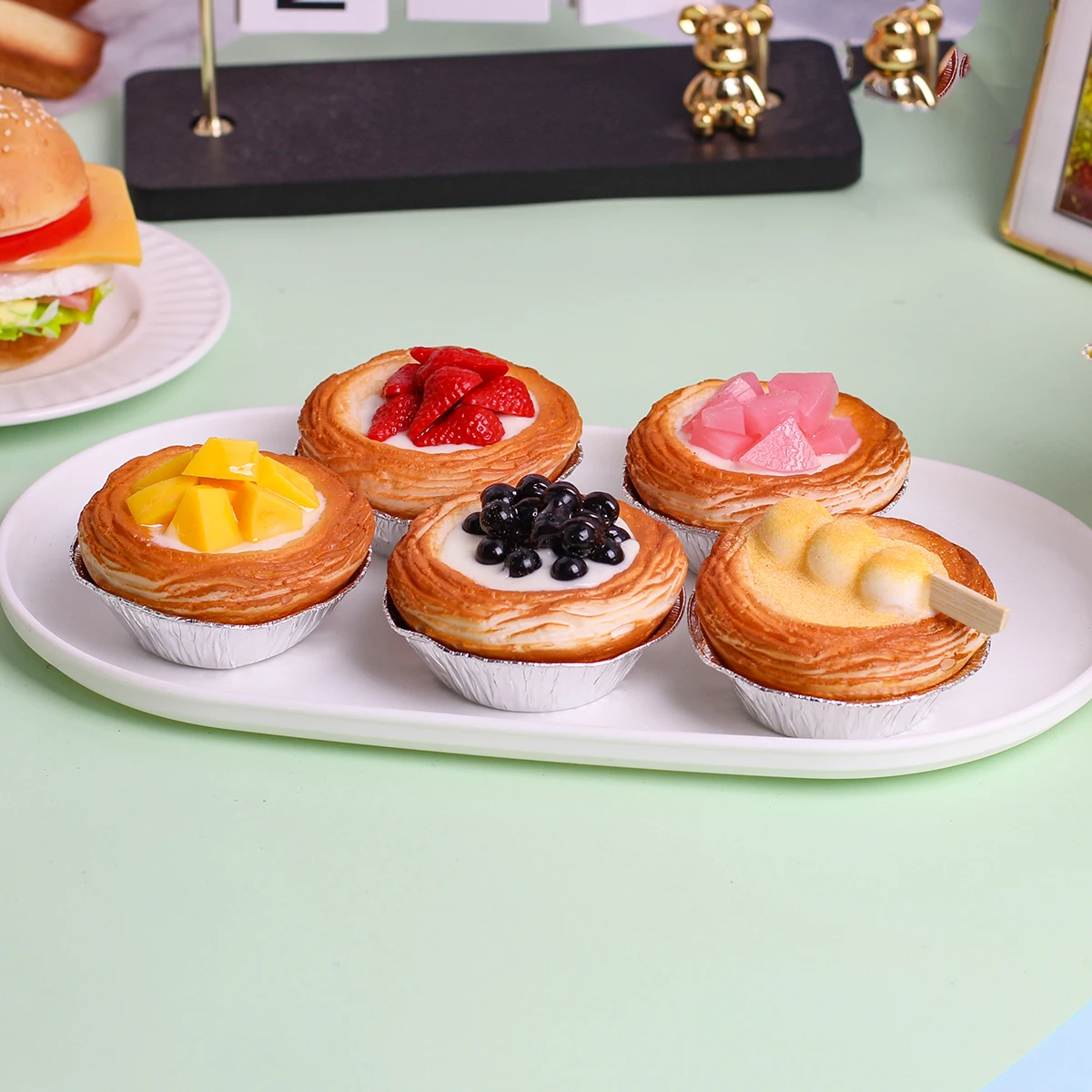 Artificial Egg Tart Cake Dessert 1PC Wedding Party Decoration Cake Decoration Photography Professional Food Simulation Model food model food photography props