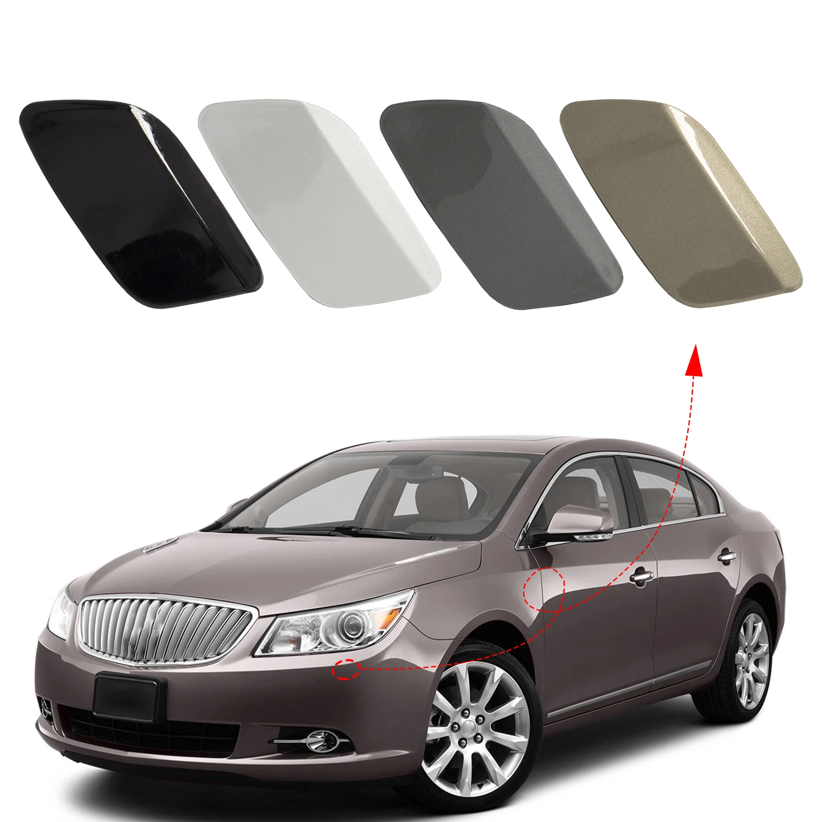 Front Bumper Headlight Washer Cover Cap Headlamp Jet Spray Nozzle For