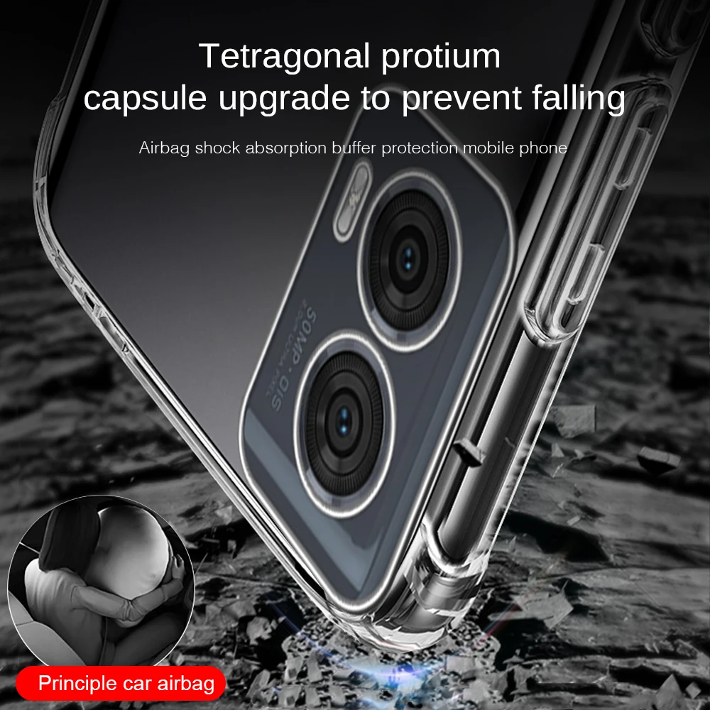 Clear Camera Protection Shockproof Bumper Case - Airbag TPU Soft Cover for Motorola Edge 50 Fusion 5G